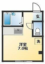 東武練馬IMAハウス 1階ワンルームの間取り