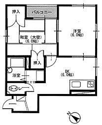 エクセリア本郷 2階2DKの間取り