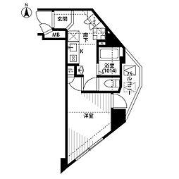 プレール・ドゥーク豊島園 1Kの間取図画像