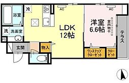 Bonheur 1階1LDKの間取り