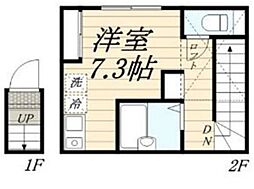 ルッシェロ中野 ワンルームの間取図画像