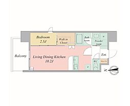 Osaka Metro谷町線 谷町四丁目駅 徒歩5分の賃貸マンション 14階1LDKの間取り