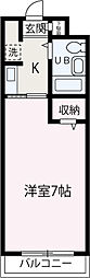 ダイアパレス氷川台 4階1Kの間取り
