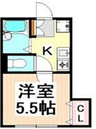 ソレイユ和泉 1階1Kの間取り