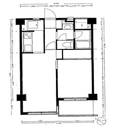 モンドール池上 1階1LDKの間取り