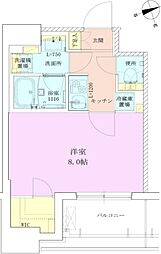 RBM築地レジデンス 11階1Kの間取り