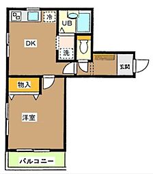 フォレストインコテージ 1DKの間取図画像