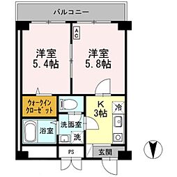 神戸市北神線 谷上駅 徒歩5分の賃貸アパート 2階2Kの間取り