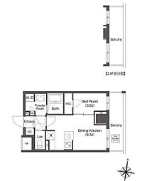 コンフォリア森下リバーサイド 7階1LDKの間取り