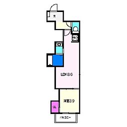 大阪市住吉区庭井1丁目マンション 1LDKの間取図画像