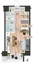 オルサス板橋本町 13階1LDKの間取り