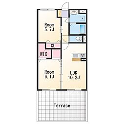 LUCRAS 2LDKの間取図画像