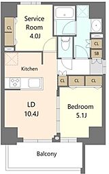 エスレジデンス板橋大山ブリム 4階1SLDKの間取り