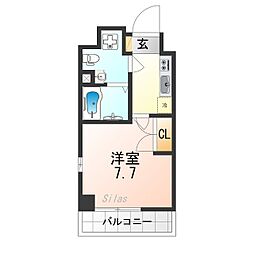 ザ・パークレジデンス京都駅前 6階1Kの間取り