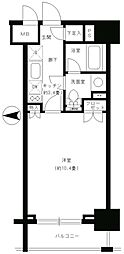 パークキューブ神田 10階1Kの間取り