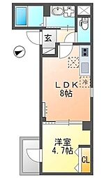 グランチェスタ 1階1LDKの間取り