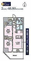 リビオメゾン東陽町Hutte 2LDKの間取図画像