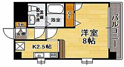ピュアドームステイツ博多 1Kの間取図画像