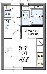 レオパレス三生 1Kの間取図画像