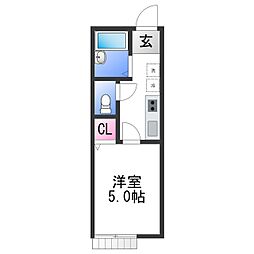 TJ松島B棟 1階1Kの間取り