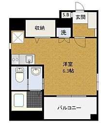 bcasa三郷中央 2階ワンルームの間取り