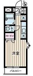 青葉台ハイツ 1Kの間取図画像