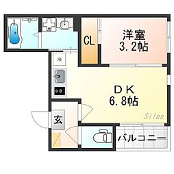 レジデンス藤 3階1DKの間取り