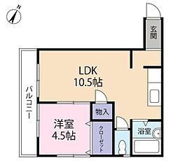 シャロン多摩美 1LDKの間取図画像