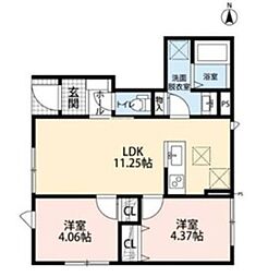 練馬区西大泉3丁目アパート 2LDKの間取図画像