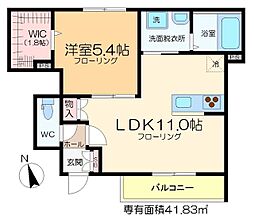 グラン・ダレ 1階1LDKの間取り