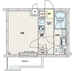 ルーブル練馬赤塚 5階1Kの間取り