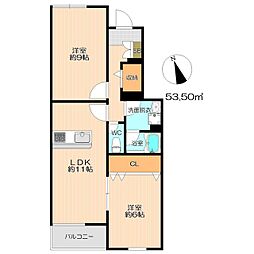 ConfortoY 2LDKの間取図画像