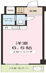 ビッグ武蔵野立川 ワンルームの間取図画像