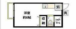 ミキハイツ ワンルームの間取図画像