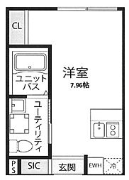 ベルフィオーレ三茶 2階ワンルームの間取り
