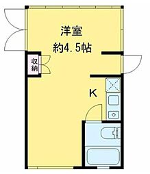 モデリアブリュット北参道 ワンルームの間取図画像
