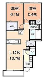 レトアグリーナ 2LDKの間取図画像