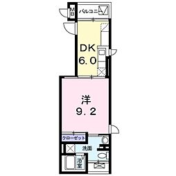 都営浅草線 戸越駅 徒歩4分の賃貸マンション 4階1DKの間取り