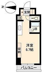 アソルティ東二番丁 ワンルームの間取図画像