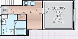 ラシクラス西大井 1Kの間取図画像