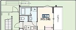 MELLAS相模原 1Kの間取図画像