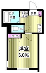 リバーサイド滝頭A 1Kの間取図画像