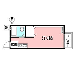 パールハイツ向ヶ丘 ワンルームの間取図画像