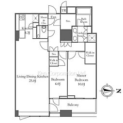 三田ガーデンヒルズイーストヒル 13階2LDKの間取り
