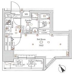 グラントゥルース田端 7階1Kの間取り
