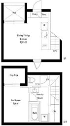 スクエアコート早稲田 1階1LDKの間取り