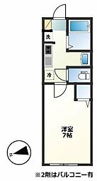 和良比アパート 1階1Kの間取り