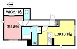 メゾンモンドール 1LDKの間取図画像