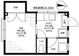 コーポ若村 1Kの間取図画像