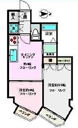 セザール上北沢 7階2DKの間取り
